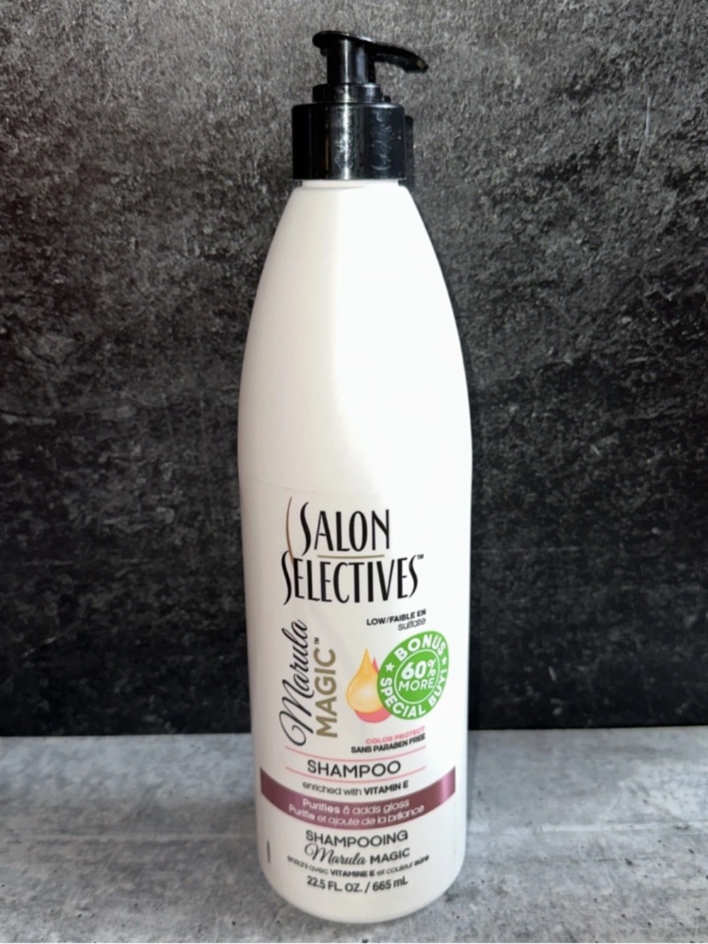 Salon Selectives Shampoo Marula Magic 22.5oz Inc 60% Bonus With A Pump